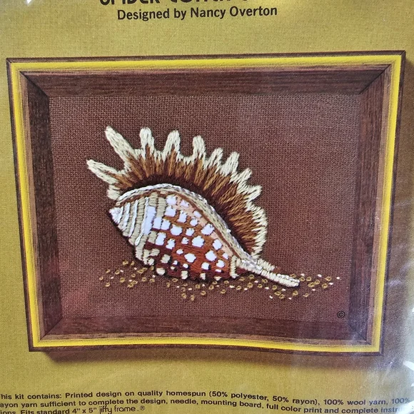 Jiffy Stitchery Needlepoint Embroidery Kit Lot of 3 Vintage Vase and Shell NWT - Picture 10 of 11